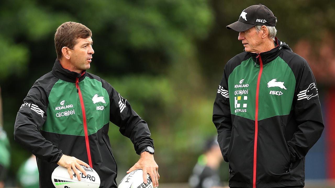 Wayne Bennett has departed and Jason Demetriou is quickly making himself at home as South Sydney’s head coach. Picture: Phil Hillyard