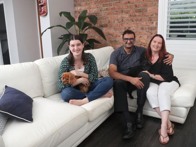 Angela and Nick Altuneg with daughter 13yo Mattea pictured at their Wamberal home where they have lived in for 3.5 years. In this time it has more than doubled in value from $950,000 to $2m. Pic Sue Graham