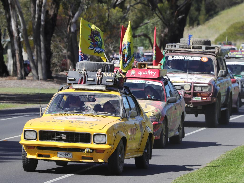 Camp Quality’&#149;s signature motoring event, esCarpade welcomed 50+ themed cars to Geelong on Saturday, including homages to Mario Bros, Superheroes, Smurfs, Simpsons, Incredibles and many more. Picture: Mark Wilson