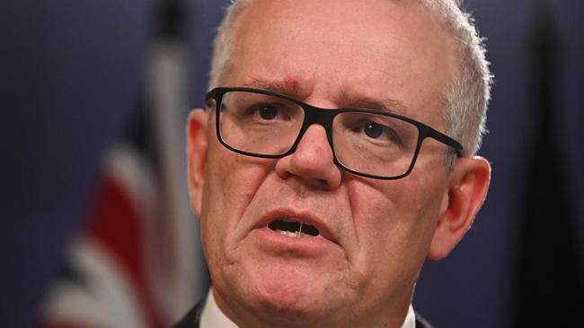 Australia's former prime minister Scott Morrison has been slammed by the nation’s top lawyer in a bombshell report examining the legality of his secret minister appointments. Picture: Steven Saphore / AFP