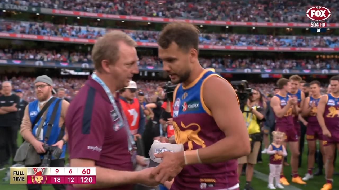 This man was not messing around. Credit: Fox Footy.