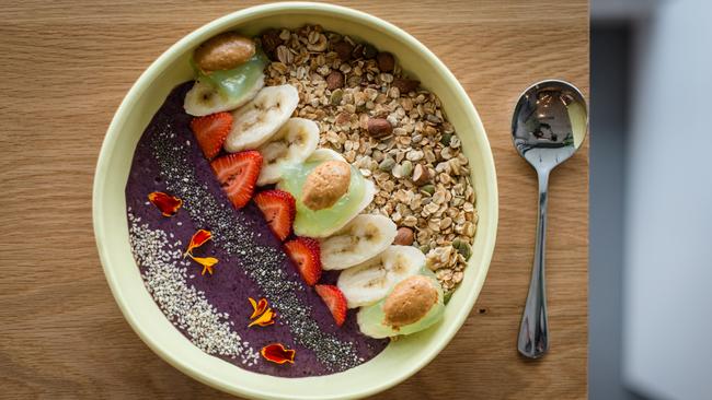 Lorna’s Acai Bowl with granola, home made yoghurt and Indian gooseberry jelly. Picture: Eugene Hyland