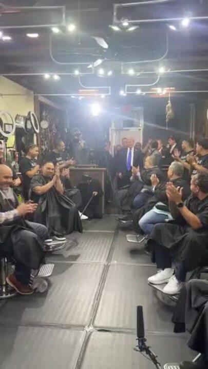 Trump Visits Bronx Barbershop With Fox News Host