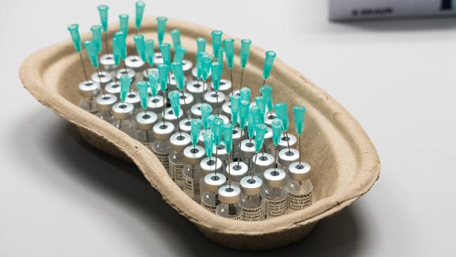 Vials of the Pfizer/BioNTech Covid-19 vaccine. Picture: Getty Images