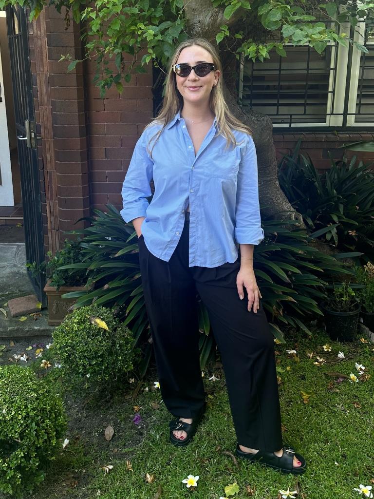 I love a light blue button up for a modern twist on the classic white. Picture: news.com.au/Philippa Tonkin.