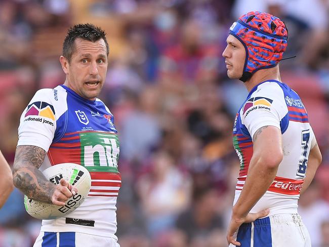 Mitchell Pearce hopes the Knights can keep Kalyn Ponga at the club. Picture: Matt Roberts/Getty Images