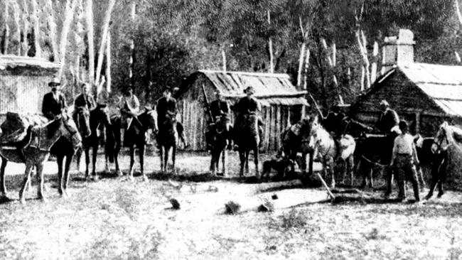 Stockmen at a mustering depot in the Snowy Mountains. Picture: Supplied