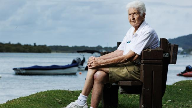 Australia’s Golden Girl Dawn Fraser on the river at Noosaville. Photo: Lachie Millard.