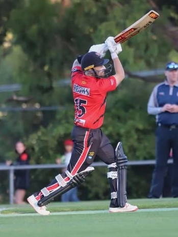 Snug Scuds Cricket Club batsman Chris Brown. Picture: Carolyn Whitehouse