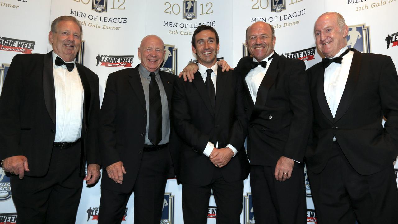 Immortals Graeme Langlands, Bob Fulton, Andrew Johns, Wally Lewis and Johnny Raper.