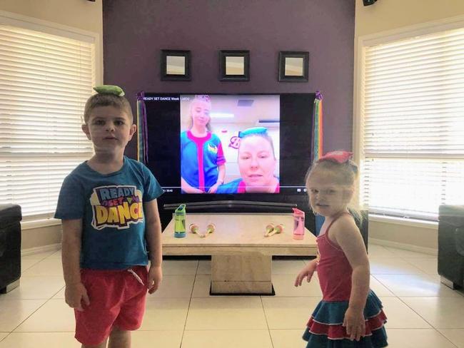 DANCING: Xavier, 4, and Phoebe, 2, were able to keep up their classes after their dance school began offering online classes.