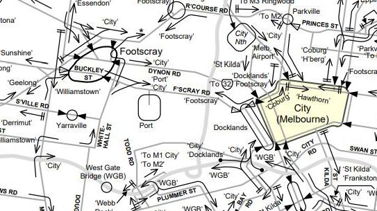 Victoria has extremely detailed maps that show every destination on every road sign.