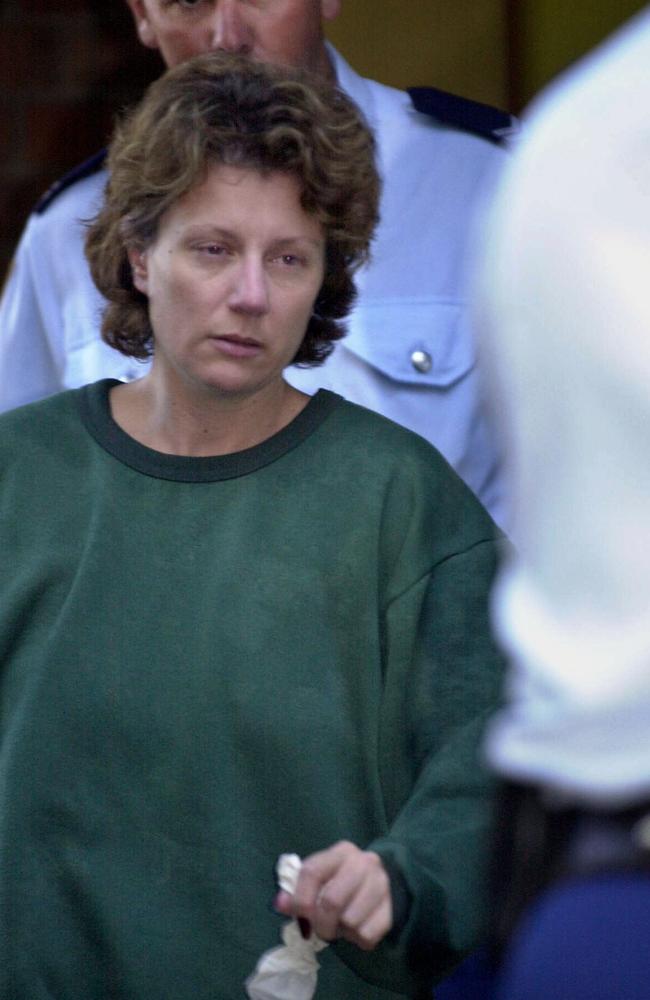 Kathy Megan Folbigg in prison greens after she was initially refused bail on murder charges.