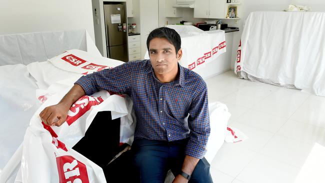 WAITING: Nithin Mathai and his wife have been in temporary accommodation for seven weeks. Picture: Roy Van Der Vegt