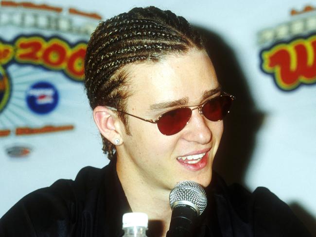 2000 ... Justin Timberlake just couldn’t resist rocking the cornrows.  Picture: Getty