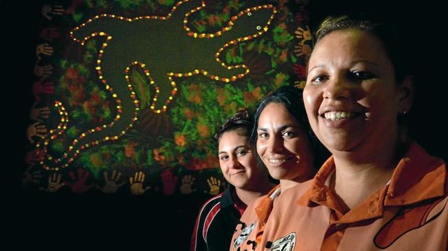 Vanessa Parker, Teearn Bruce, and director Maurita Cavanough from Jarjum Aboriginal Preschool are hopeful a new site has been found for the centre. Photo Cathy Adams / The Northern Star. Picture: Cathy Adams