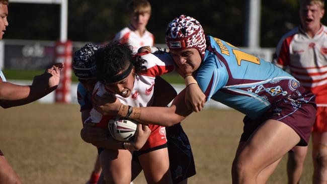Renouf Shield action: Keebra Park v Palm Beach Currumbin.