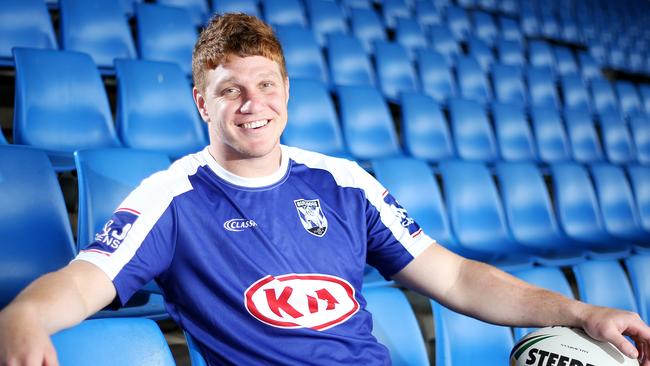 Dylan Napa after signing for the Bulldogs from the Roosters. Picture: Tim Hunter.