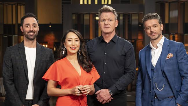 MasterChef Australia judges Andy Allen, Melissa Leong and Jock Zonfrillo with Gordon Ramsay. Picture: Supplied