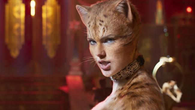 This image released by Universal Pictures shows Taylor Swift as Bombalurina in a scene from 