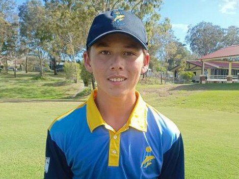 Gold Coast Dolphins' Oliver Lum was named as a player to watch for the under 14 Queensland Junior Cricket Carnival held at TSS. Picture: Leigh Callander