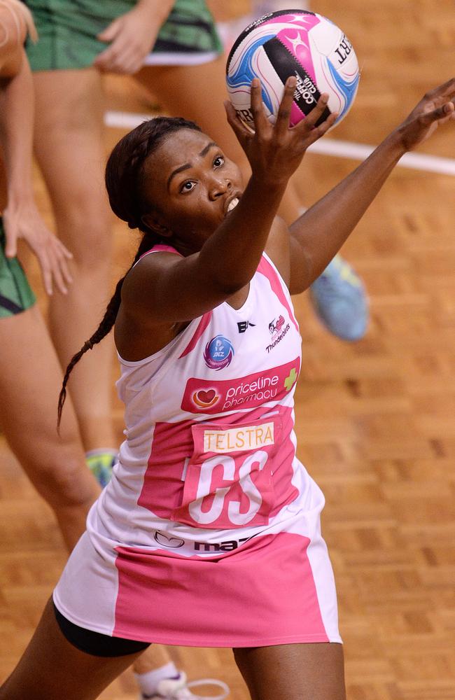 Adelaide's Carla Borrego pulls in a pass.