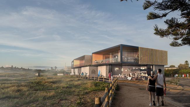 An artist's impression of the proposed new Mona Vale surf club released by Northern Beaches Council.