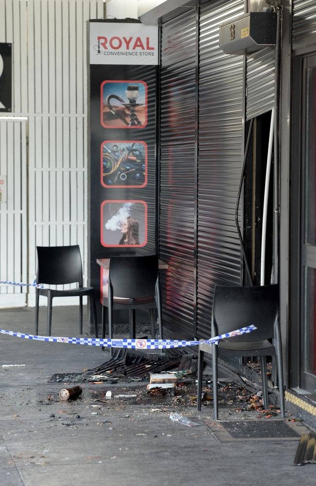 The Royal Convenience Store sustained serious damage. Picture: Andrew Henshaw