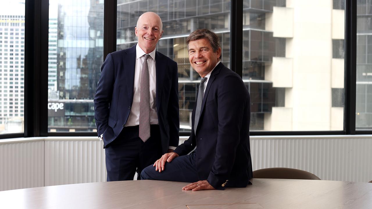 BOQ chairman Warwick Negus and CEO Patrick Allaway. Picture: Jane Dempster/The Australian