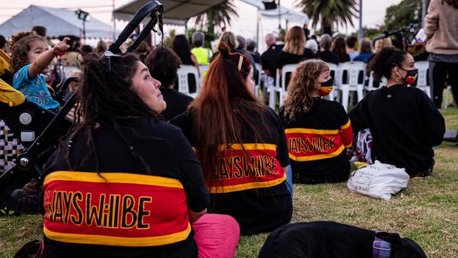 Attendees at the dawn mourning ceremony. Picture: Getty Images