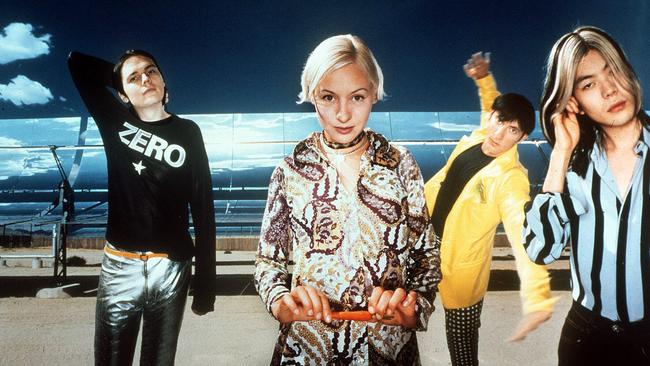 The Smashing Pumpkins circa 1995, L-R: Billy Corgan, D'arcy Wretzky, Jimmy Chamberlin and James Iha. Picture: Supplied