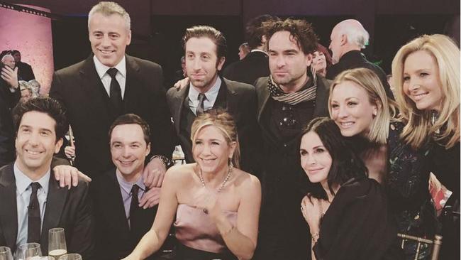 Friends Cast Meet Big Bang Theory Cast: Kaley Cuoco Shares Photo | News ...