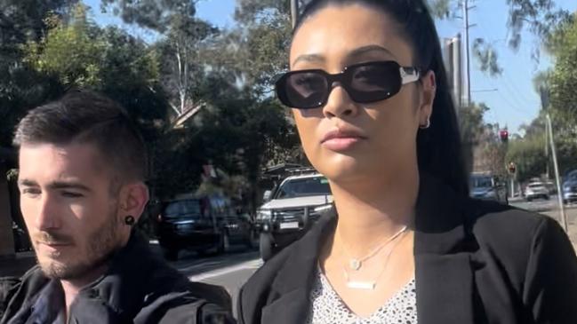 Jessica Elguindy leaves court with her husband