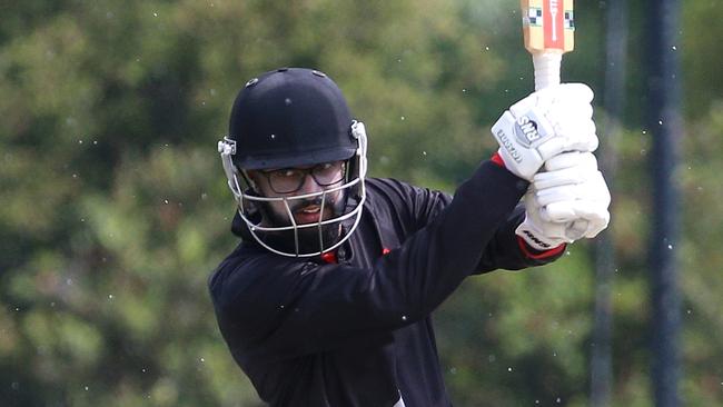 Nishal Perera scored his maiden First XI century for St Bernard’s. Picture: Hamish Blair