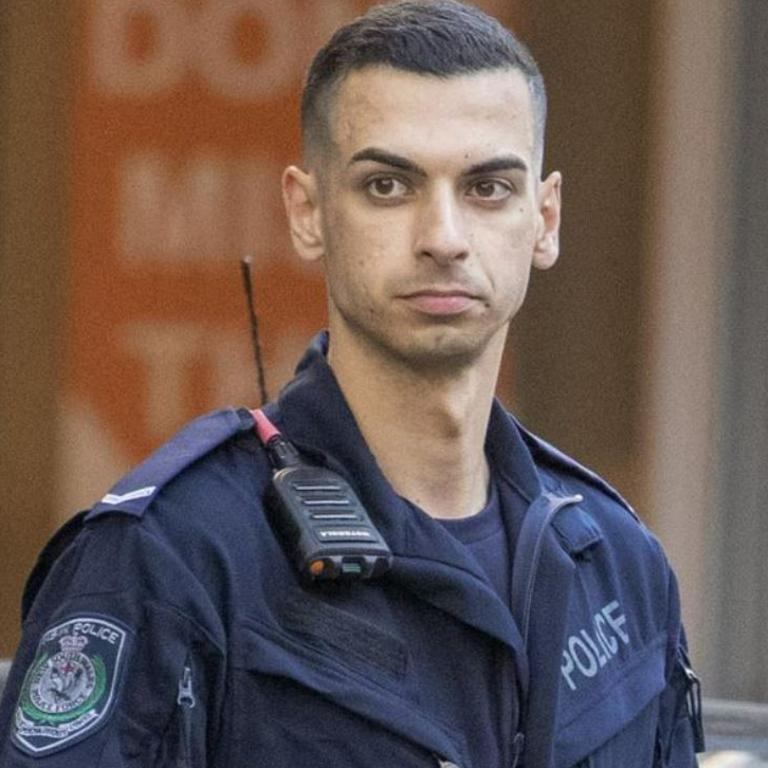 NSW Police officer Beau Lamarre-Condon handed himself into Bondi Police Station on Friday. Picture: Liam Mendes