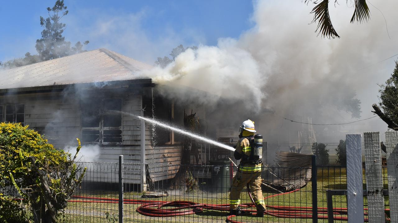 Firefighters fought the blaze that consumed a Racecourse home. Picture: Lillian Watkins