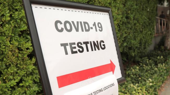 PERTH, AUSTRALIA - NewsWire Photos 2nd February 2021: Signage  for testing at entry to the Pop-Up COVID Test Clinic at The Rise, Maylands, during the states COVID Lockdown #2. NCA NewsWire/Philip Gostelow