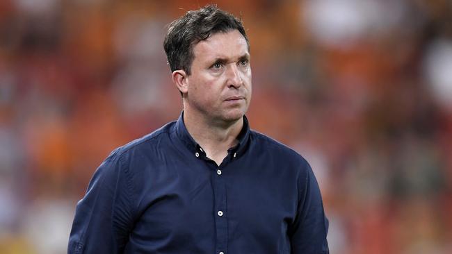 Brisbane Roar coach Robbie Fowler sought clarification on the VAR call. Picture: Getty Images