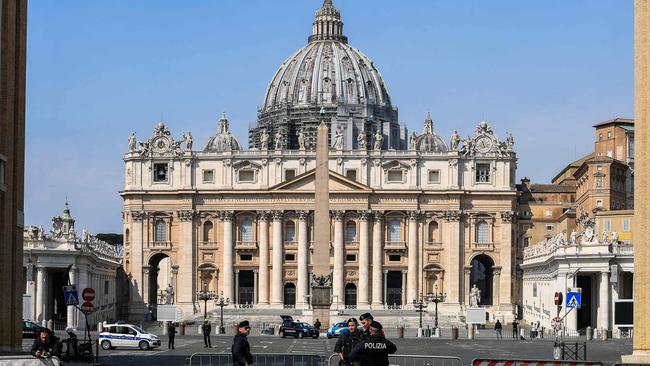 Italian Police stands guard at St. Peter's Square. Picture; AFP.