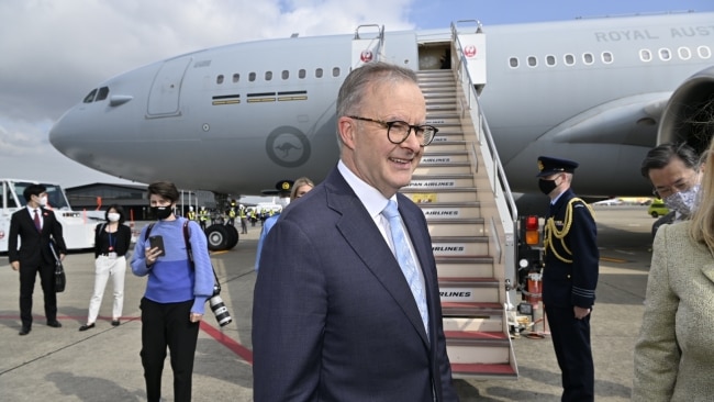 Australian Prime Minister Anthony Albanese departs Tokyo after attending the Quad Leaders meeting. Picture: David Foote / Department of Parliamentary Services