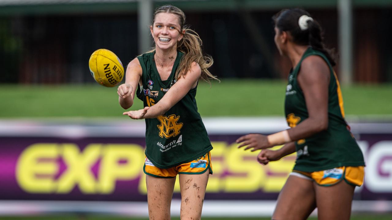 Ciaralii Parnell in the 2023-24 NTFL Women's Grand Final between PINT and St Mary's. Picture: Pema Tamang Pakhrin