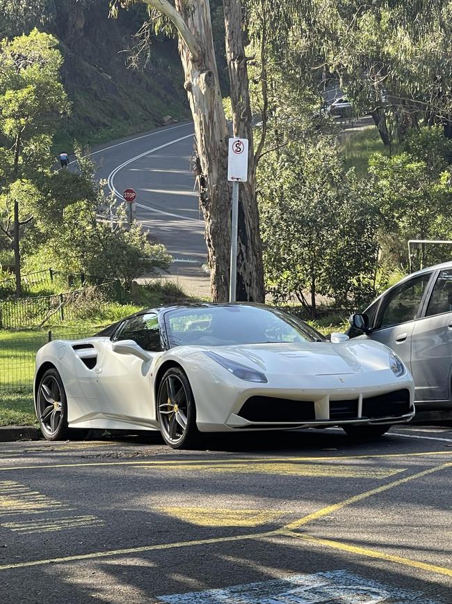 A Ferrari parked in a clearly marked ‘no stopping’ has also caused a major stir. Picture: Reddit