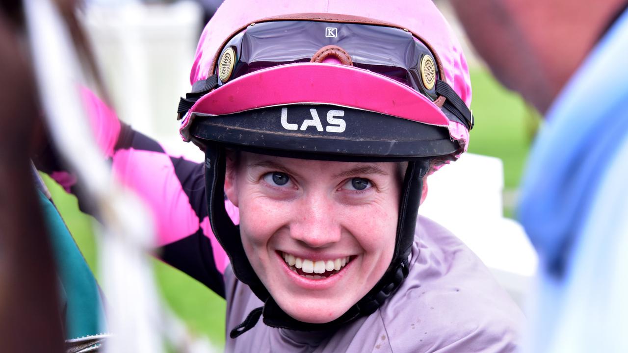 Claridge after riding a winner at Donald. Picture: Brendan McCarthy/Racing Photos via Getty Images