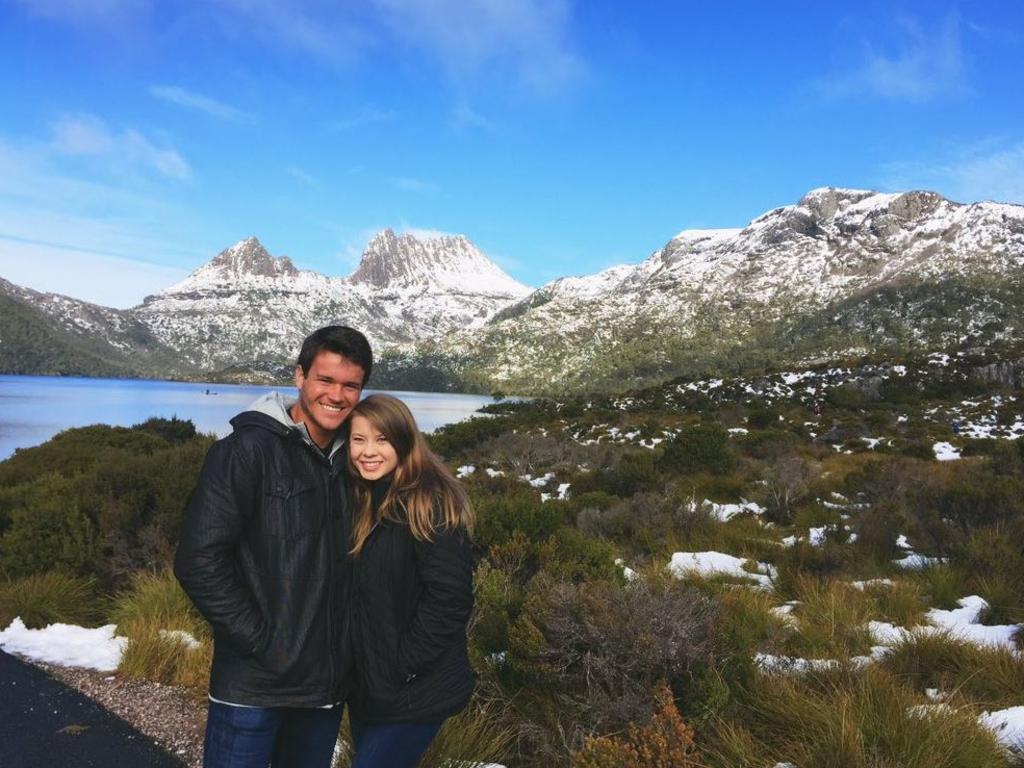 Chandler Powell and Bindi Irwin in Tasmania, Australia ... “Sometimes I feel like I’m living in a fairytale.Adventures like these are what life is all about.” Picture: Instagram