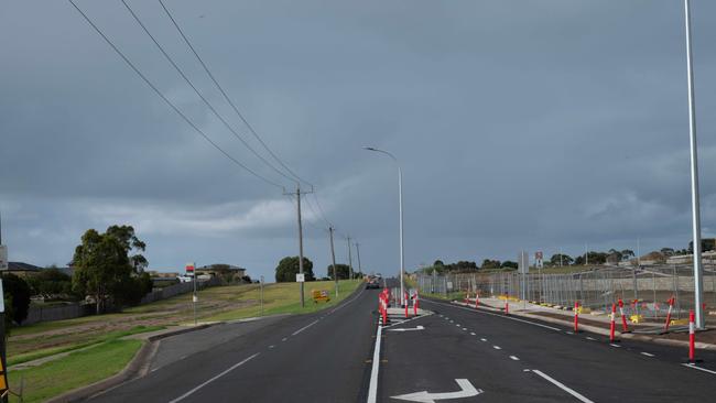 Newly constructed intersection and road design associated with the Panorama Estate at the corner of Point Richards Road and Portarlington Road. Picture: Brad Fleet