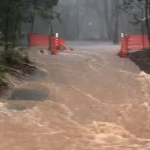 Flash flooding at Burleigh Heads on Thursday.