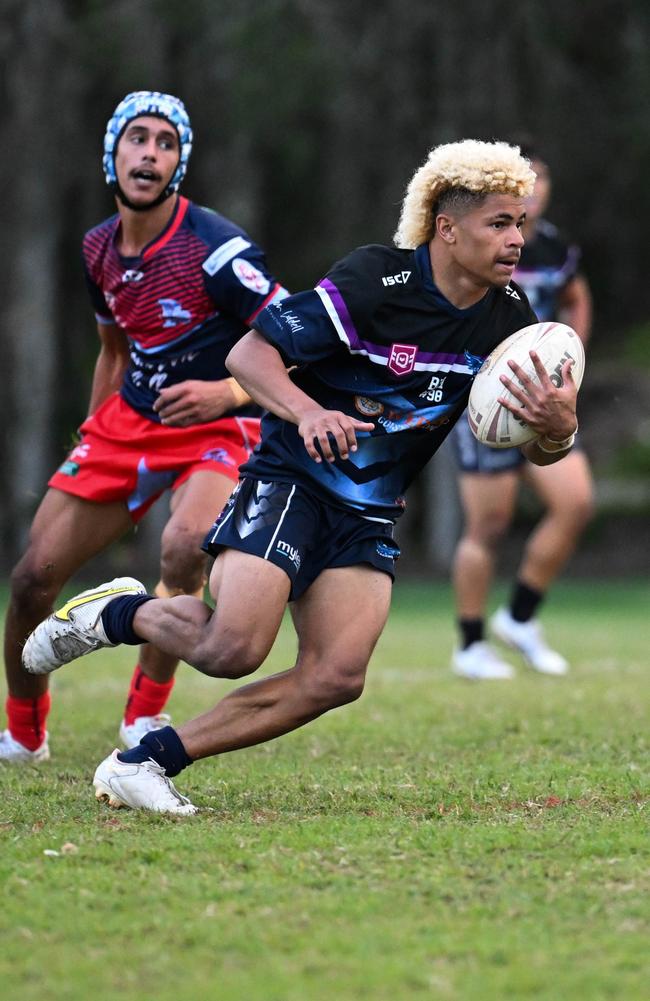 Caloundra SHS rugby league talent Ellyjah Birve in action. Picture: Kylie McLellan