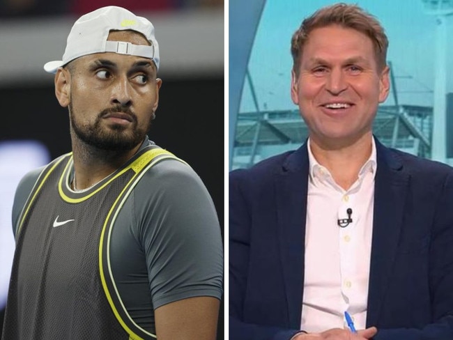 Nick Kyrgios and Kane Cornes. Photos: News Corp/Channel 9