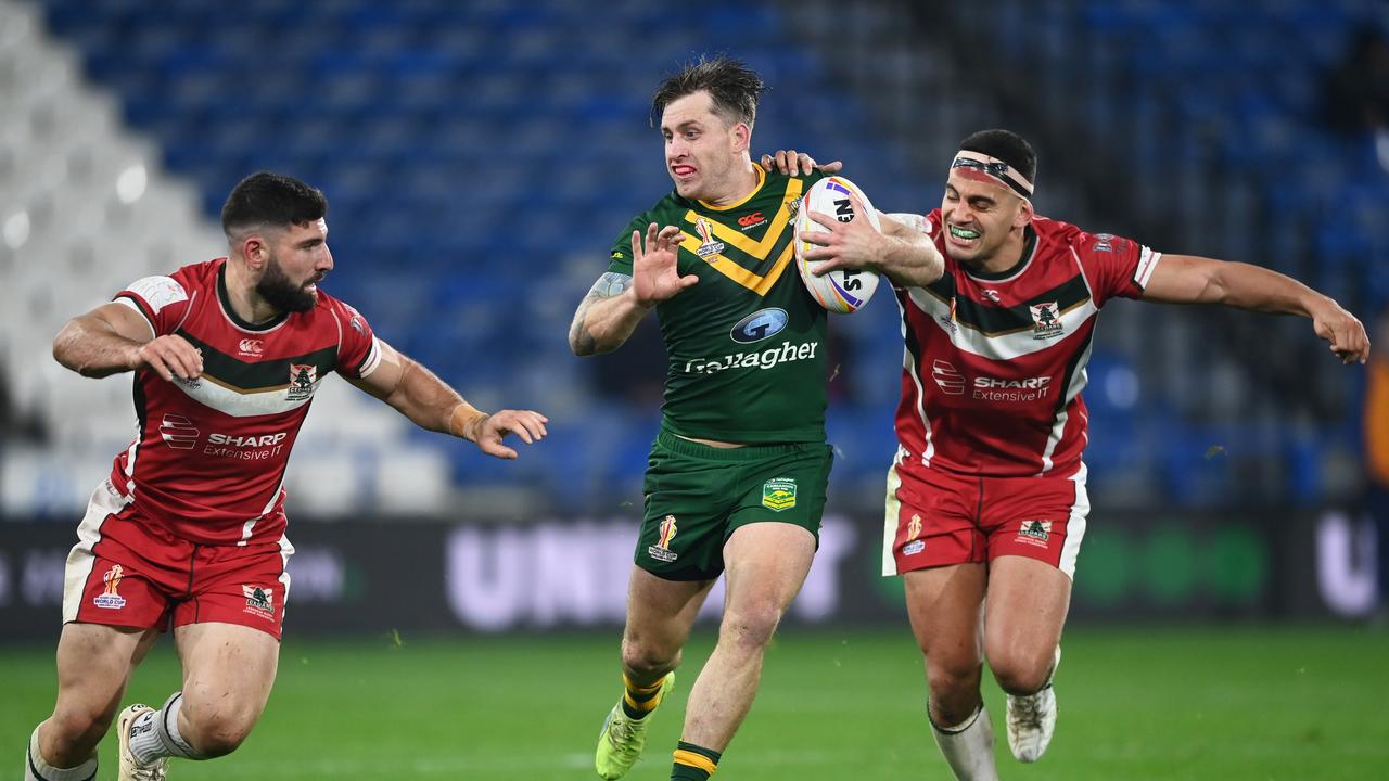 Cameron Munster only saw Wayne Bennett’s remarks about him when he landed in England for the World Cup. (Photo by Gareth Copley/Getty Images)