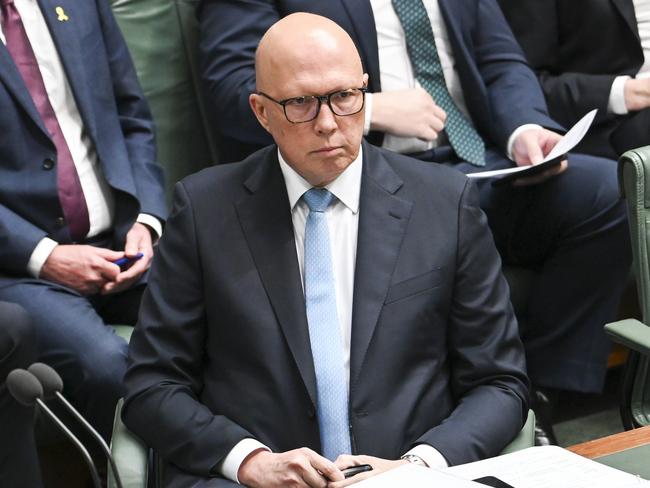 CANBERRA, Australia - NewsWire Photos - October 8, 2024: Leader of the Opposition Peter Dutton during Question Time at Parliament House in Canberra. Picture: NewsWire / Martin Ollman